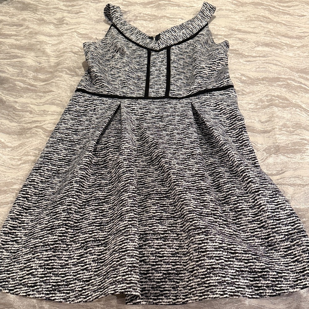 Mossimo Women’s Black & White Textured Knit Dress with Contrast Trim (medium)